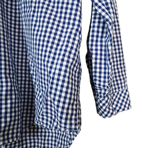 J. Jill Womens M Blue White Gingham Pullover Blouse - Picture 7 of 11